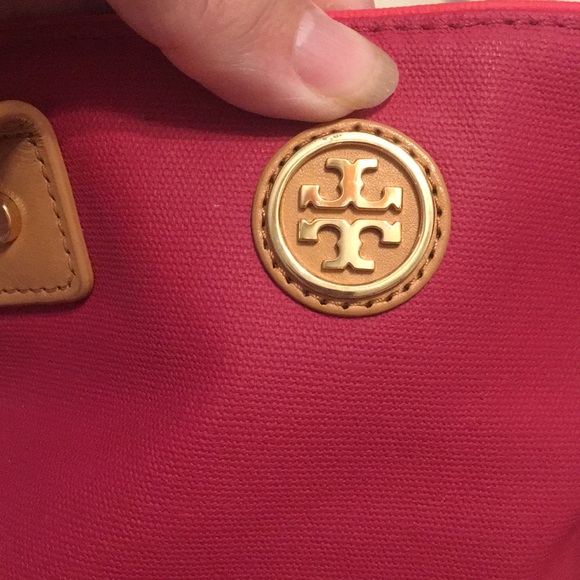 Tory Burch Jaden Canvas Leather Handle Tote - Picture 12 of 13